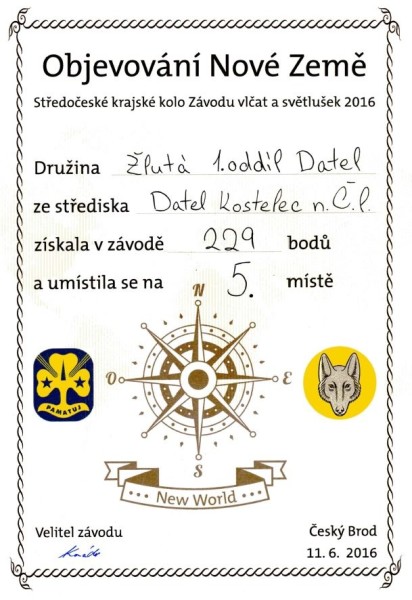 Diplom Žlutá světlušky 5. místo kraj web
